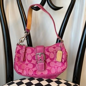 Bright Pink Authentic Coach Signature Purse